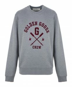 GOLDEN GOOSE Sweatshirt Homme Archibald Crew Coton Gris