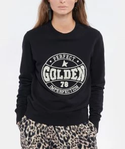 GOLDEN GOOSE Sweatshirt Athena Coton Noir -Boutique MAJESTIC FILATURES unnamed file 2274