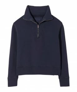 NILI LOTAN Sweatshirt Zippé Bentley Coton Navy