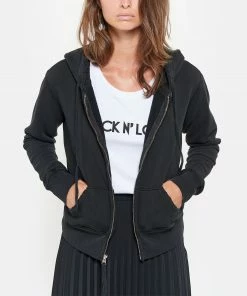 NILI LOTAN Sweatshirt Zippé Callie Coton Noir Délavé -Boutique MAJESTIC FILATURES unnamed file 2287