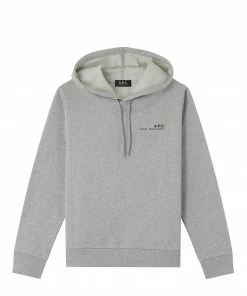 A.P.C. Sweatshirt Hoodie Item Coton Gris Clair Chiné