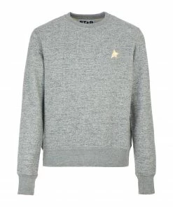 GOLDEN GOOSE Sweatshirt Homme Archibald Étoile Coton Gris