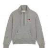 AMI PARIS Sweatshirt Zip Ami De Cœur Coton Biologique Gris -Boutique MAJESTIC FILATURES unnamed file 2330