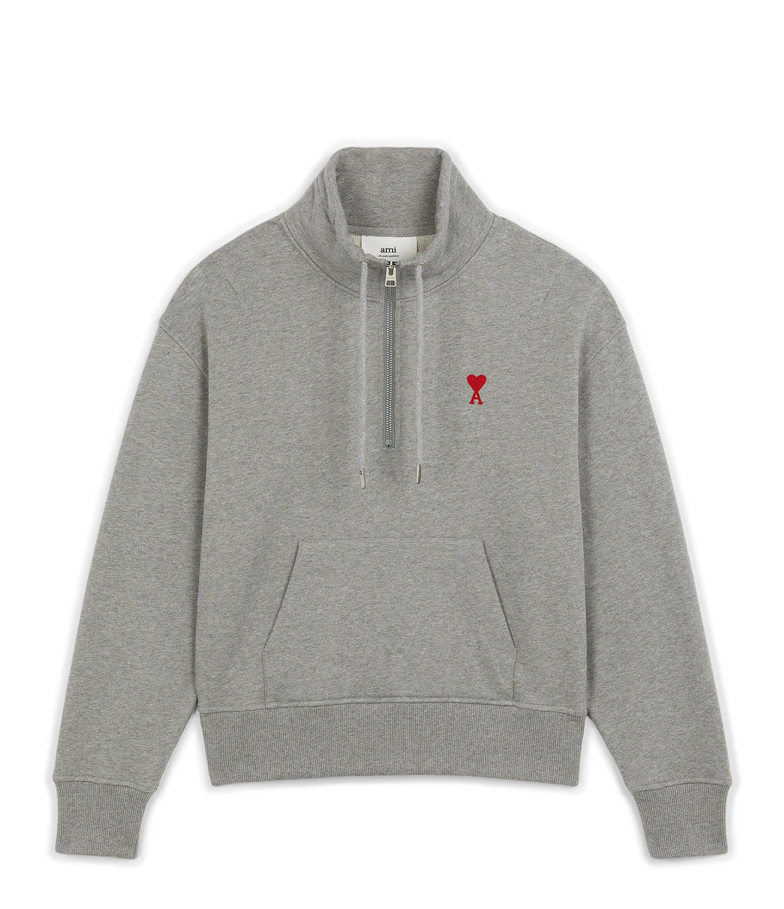 AMI PARIS Sweatshirt Zip Ami De Cœur Coton Biologique Gris 3 AMI PARIS Sweatshirt Zip Ami De Cœur Coton Biologique Gris
