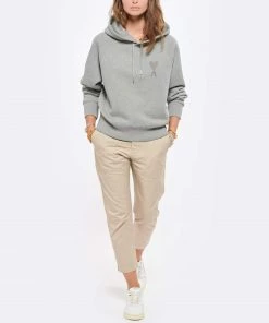 AMI PARIS Hoodie Ami De Cœur Coton Biologique Gris -Boutique MAJESTIC FILATURES unnamed file 2339