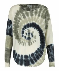 Boutique MAJESTIC FILATURES 10 KUJTEN Pull Mela Sunny Col Rond Cachemire Kaki Foncé