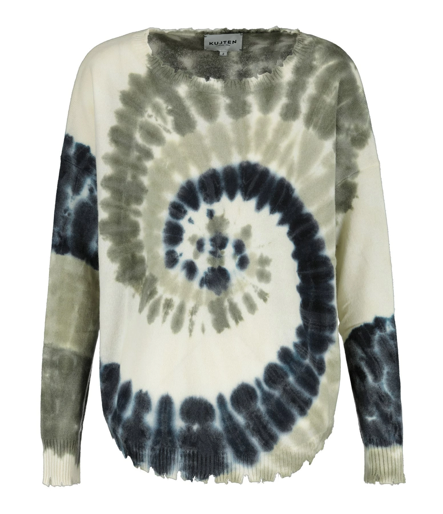 KUJTEN Pull Mela Sunny Col Rond Cachemire Kaki Foncé 3 KUJTEN Pull Mela Sunny Col Rond Cachemire Kaki Foncé