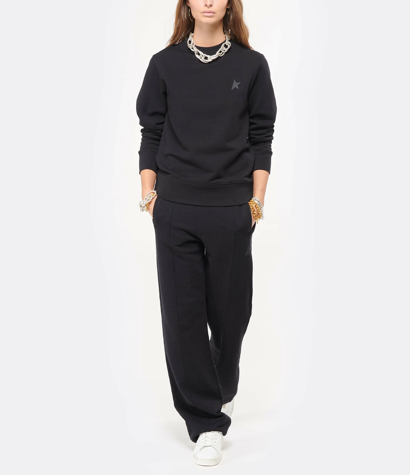 GOLDEN GOOSE Sweatshirt Athena Coton Noir 6 GOLDEN GOOSE Sweatshirt Athena Coton Noir – Image 4