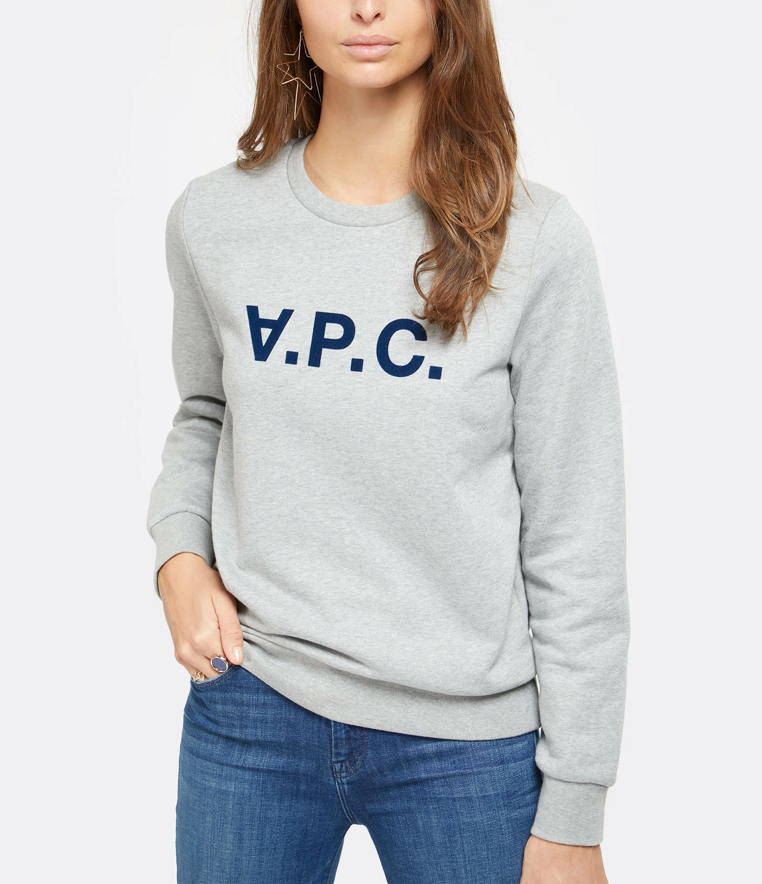 A.P.C. Sweatshirt Viva Coton Gris Chiné 4 A.P.C. Sweatshirt Viva Coton Gris Chiné – Image 2