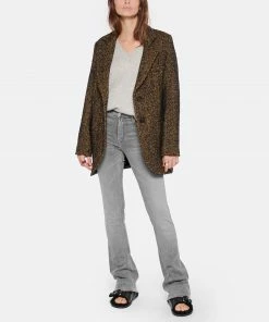 VANESSA BRUNO Veste Blazer Marc Laine Noir Caramel -Boutique MAJESTIC FILATURES unnamed file 2426