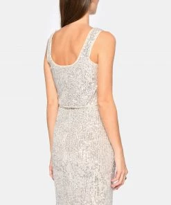 SELF PORTRAIT Top Sequins Argenté -Boutique MAJESTIC FILATURES unnamed file 2440
