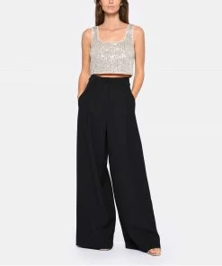 SELF PORTRAIT Top Sequins Argenté -Boutique MAJESTIC FILATURES unnamed file 2442