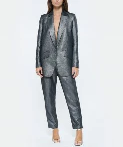 JEANNE VOULAND Veste Blazer Haivy Lin Lurex Noir Argenté -Boutique MAJESTIC FILATURES unnamed file 2454