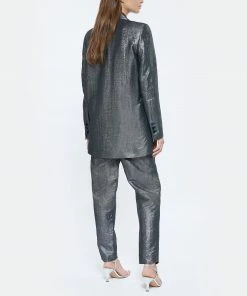 JEANNE VOULAND Veste Blazer Haivy Lin Lurex Noir Argenté -Boutique MAJESTIC FILATURES unnamed file 2455