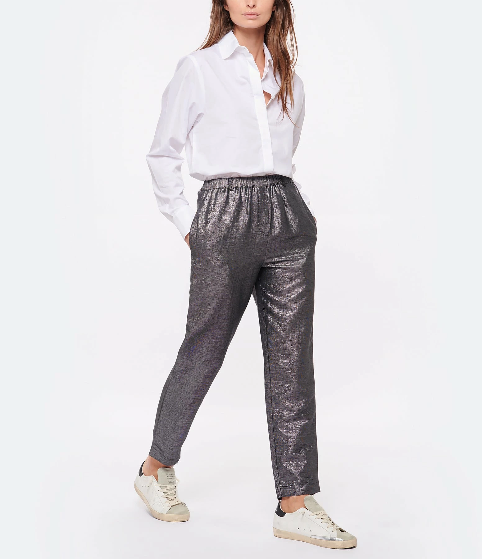 JEANNE VOULAND Pantalon Hana Lin Lurex Noir 5 JEANNE VOULAND Pantalon Hana Lin Lurex Noir – Image 3