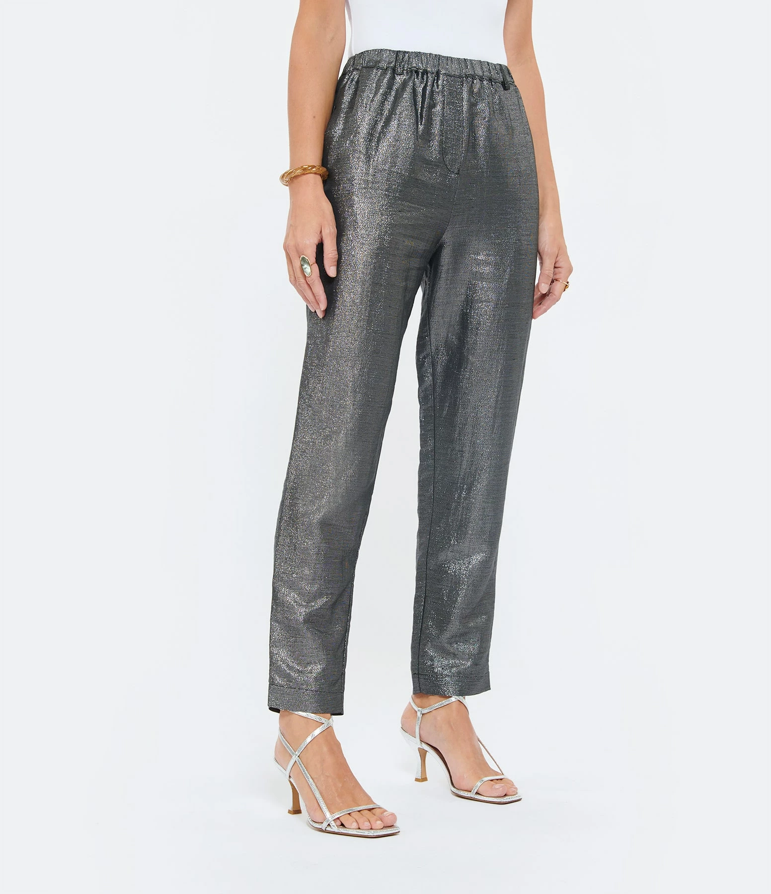 JEANNE VOULAND Pantalon Hana Lin Lurex Noir 6 JEANNE VOULAND Pantalon Hana Lin Lurex Noir – Image 4