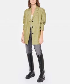 GANNI Veste Blazer Slub Check Kaki 8 GANNI Veste Blazer Slub Check Kaki -Boutique MAJESTIC FILATURES unnamed file 2465
