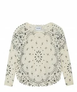 KUJTEN Pull Mela Bandana Col Rond Cachemire Blanc