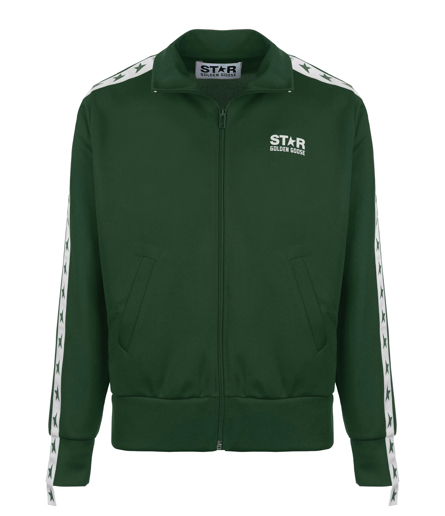 GOLDEN GOOSE Veste Homme Star Zip Vert Blanc 3 GOLDEN GOOSE Veste Homme Star Zip Vert Blanc
