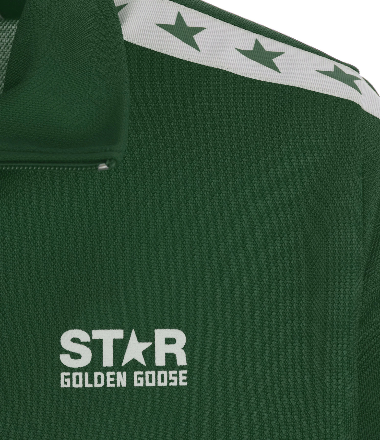 GOLDEN GOOSE Veste Homme Star Zip Vert Blanc 5 GOLDEN GOOSE Veste Homme Star Zip Vert Blanc – Image 3