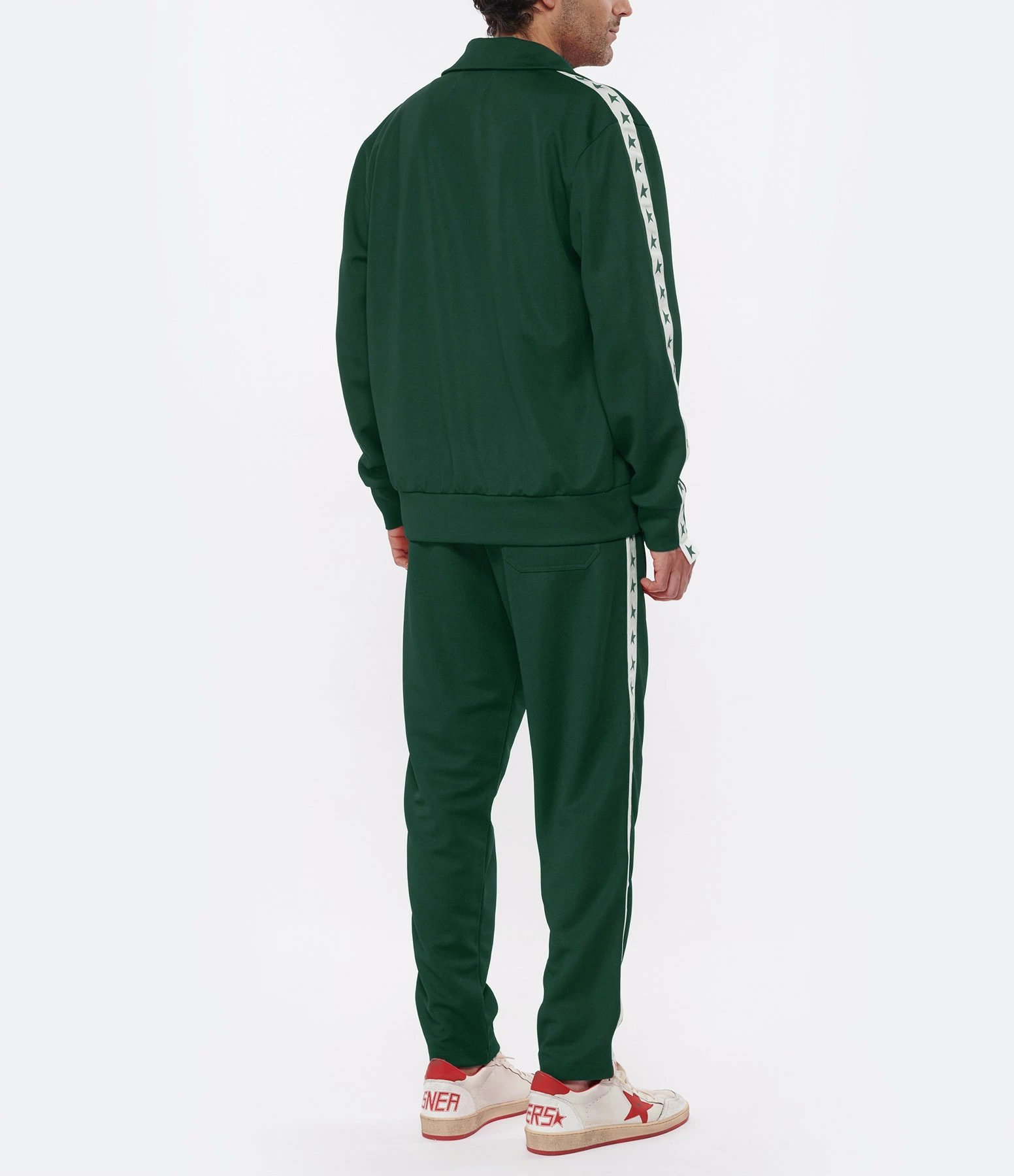 GOLDEN GOOSE Veste Homme Star Zip Vert Blanc 8 GOLDEN GOOSE Veste Homme Star Zip Vert Blanc – Image 6