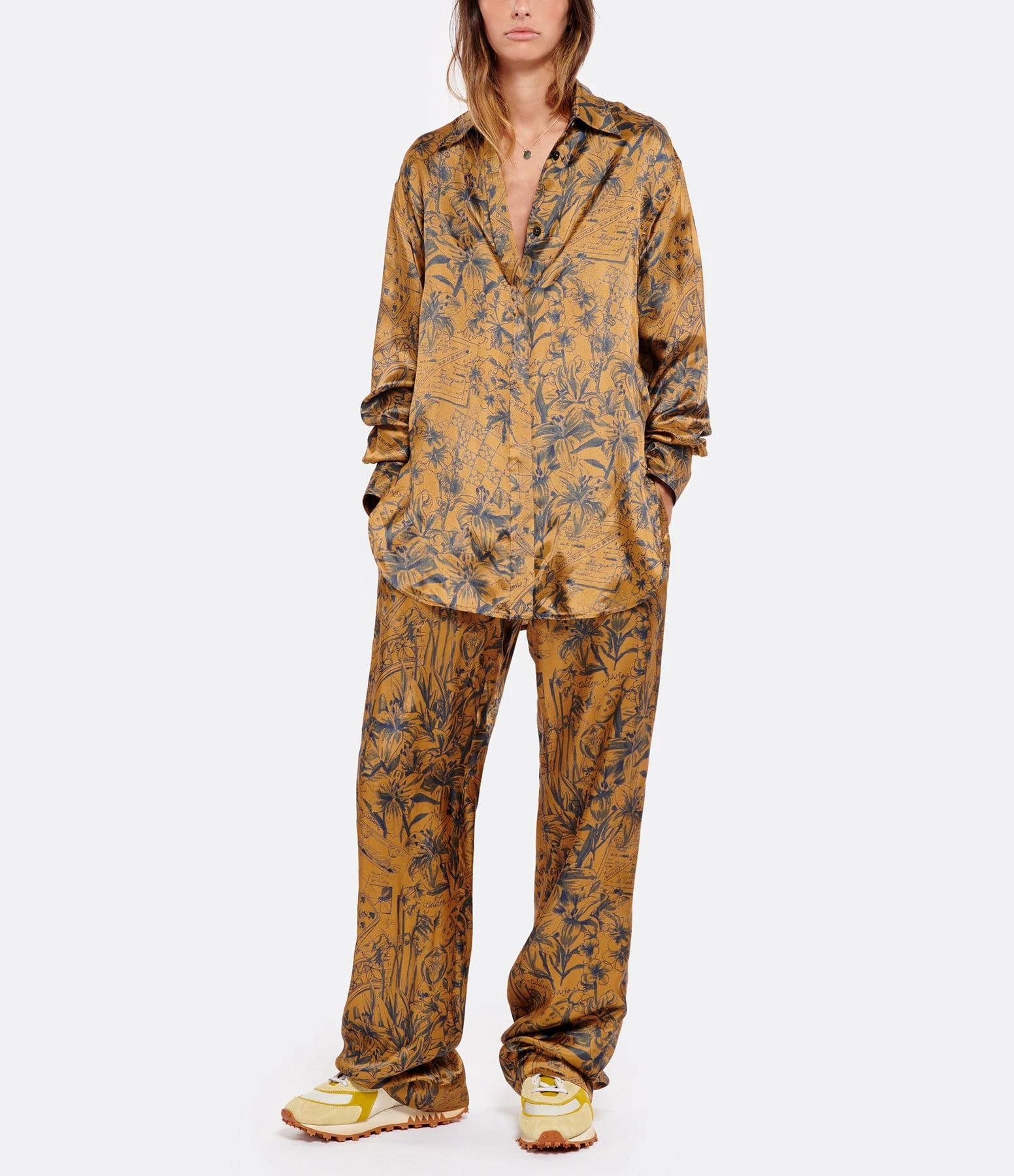 GOLDEN GOOSE Pantalon Journey Marron Bleu 11 GOLDEN GOOSE Pantalon Journey Marron Bleu – Image 9