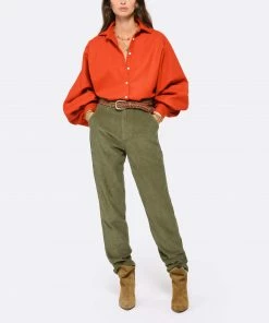 CHARLIE JOE Pantalon Harry Coton Velours Kaki -Boutique MAJESTIC FILATURES unnamed file 2569