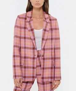 FORTE_FORTE Veste Blazer Tartan Laine Vierge Rose Wow -Boutique MAJESTIC FILATURES unnamed file 2577