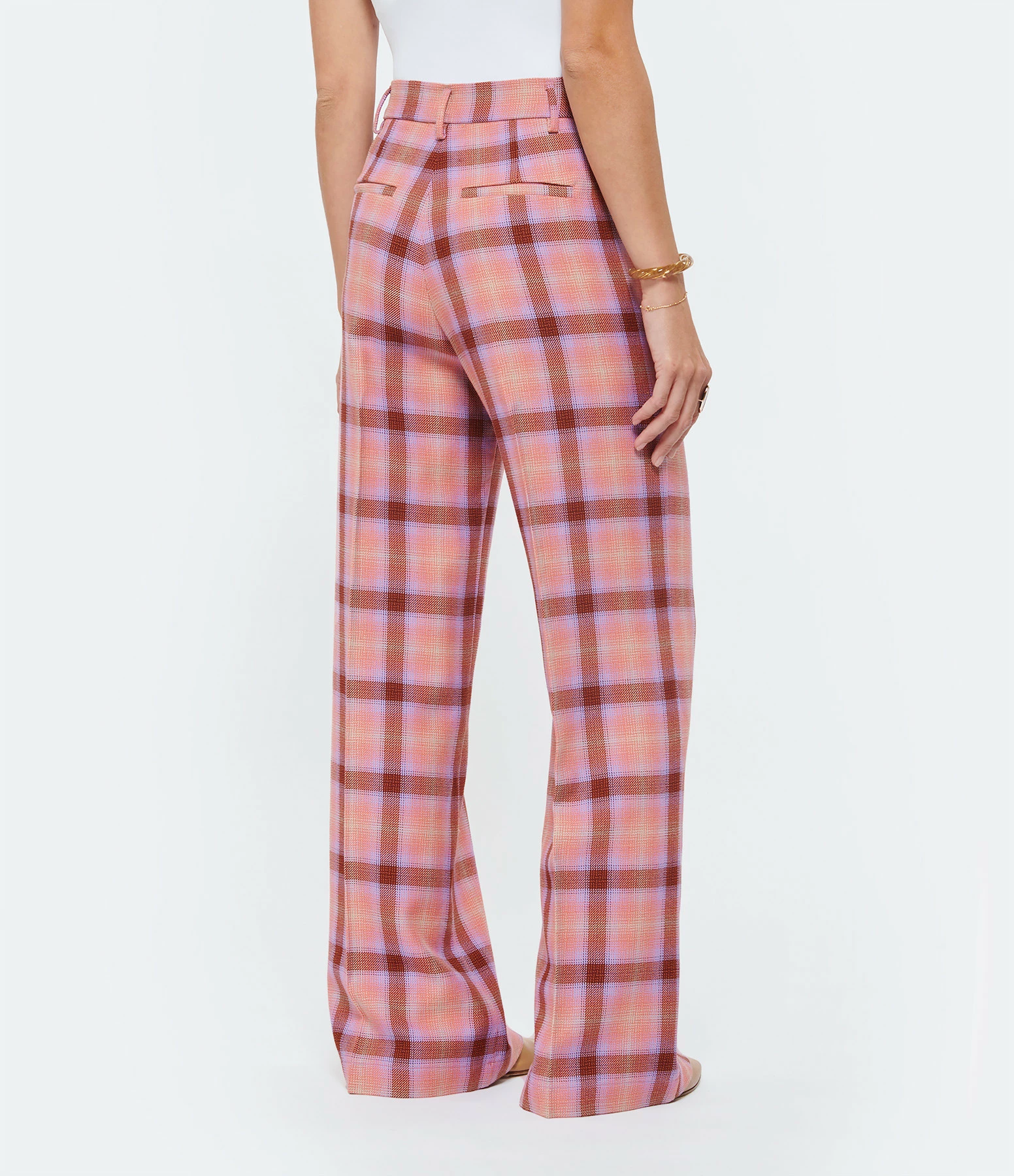 FORTE_FORTE Pantalon Tartan Laine Vierge Rose Wow 7 FORTE_FORTE Pantalon Tartan Laine Vierge Rose Wow – Image 5