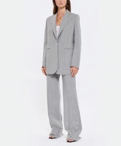 OUD Veste Blazer Sonia Laine Rayures Gris -Boutique MAJESTIC FILATURES unnamed file 2602