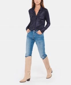 MAJESTIC FILATURES Chemise Métallique Navy -Boutique MAJESTIC FILATURES unnamed file 2612