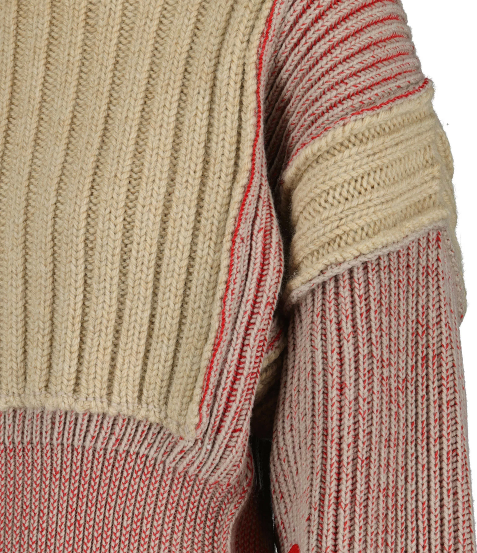 MM6 MAISON MARGIELA Pull Court Laine Beige Rouge 4 MM6 MAISON MARGIELA Pull Court Laine Beige Rouge – Image 2