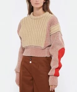 MM6 MAISON MARGIELA Pull Court Laine Beige Rouge 9 MM6 MAISON MARGIELA Pull Court Laine Beige Rouge -Boutique MAJESTIC FILATURES unnamed file 263