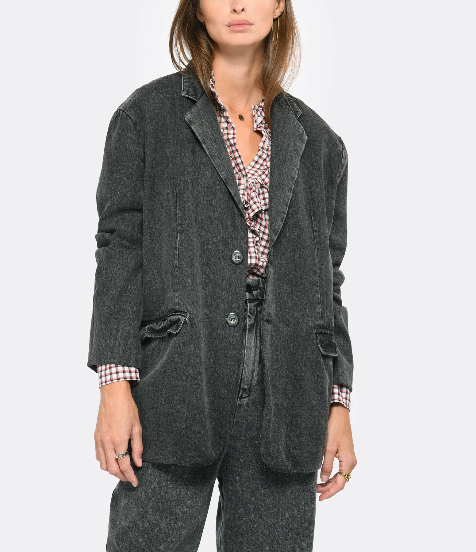 CHARLIE JOE Blazer Nolan Denim Noir Délavé 5 CHARLIE JOE Blazer Nolan Denim Noir Délavé – Image 3
