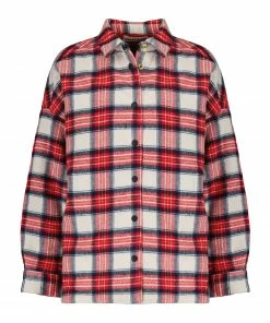 CHARLIE JOE Veste Mike Coton Tartan Rouge