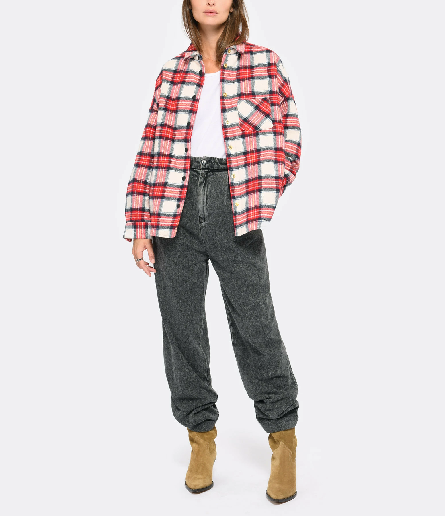 CHARLIE JOE Veste Mike Coton Tartan Rouge 6 CHARLIE JOE Veste Mike Coton Tartan Rouge – Image 4