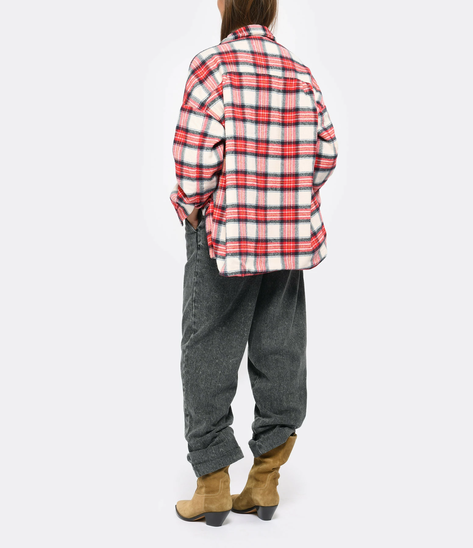 CHARLIE JOE Veste Mike Coton Tartan Rouge 7 CHARLIE JOE Veste Mike Coton Tartan Rouge – Image 5
