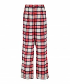CHARLIE JOE Pantalon Julian Coton Tartan Rouge