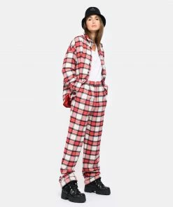 CHARLIE JOE Pantalon Julian Coton Tartan Rouge -Boutique MAJESTIC FILATURES unnamed file 2714
