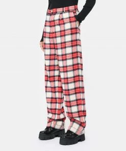 CHARLIE JOE Pantalon Julian Coton Tartan Rouge -Boutique MAJESTIC FILATURES unnamed file 2715