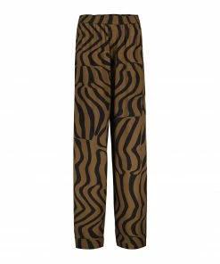 CLOSED Pantalon Large Motifs Noir Chocolat