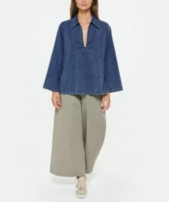 NILI LOTAN Blouse Loose Paulette Coton Indigo -Boutique MAJESTIC FILATURES unnamed file 2754