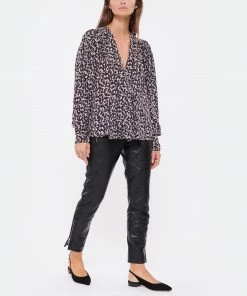 ISABEL MARANT ÉTOILE Blouse Amirya Noir Écru -Boutique MAJESTIC FILATURES unnamed file 2764