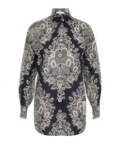 ZIMMERMANN Chemise Pattie Soie Marine