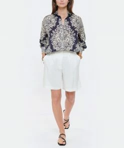 ZIMMERMANN Chemise Pattie Soie Marine -Boutique MAJESTIC FILATURES unnamed file 2837