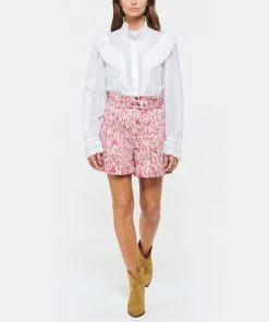 ISABEL MARANT ÉTOILE Short Kaloscoe Coton Imprimé Framboise -Boutique MAJESTIC FILATURES unnamed file 2849