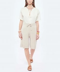 JOSEPH Bermuda Soie Coton Beige -Boutique MAJESTIC FILATURES unnamed file 2916