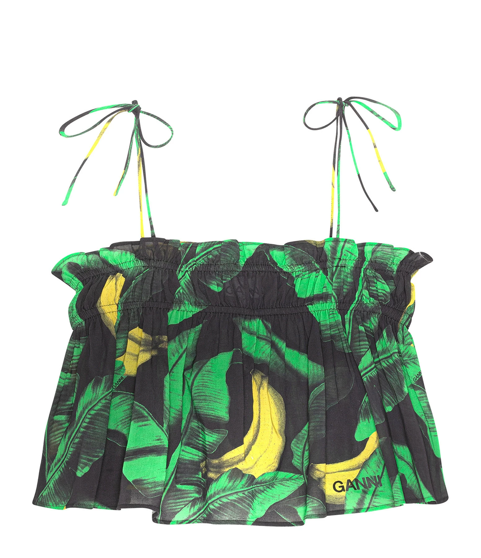 GANNI Top Coton Imprimé Vert 3 GANNI Top Coton Imprimé Vert