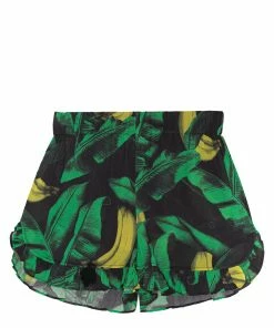 GANNI Short Coton Imprimé Vert