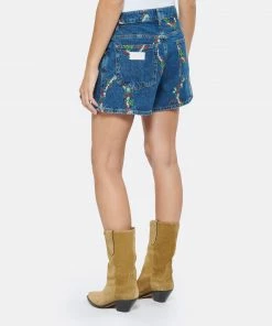 GANNI Short Denim Imprimé Bleu -Boutique MAJESTIC FILATURES unnamed file 2949 scaled